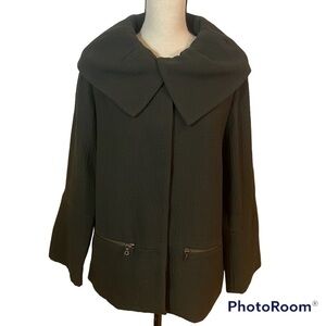 Lela Rose Shawl Collar Waffle Textured Wool Jacket Sz-10